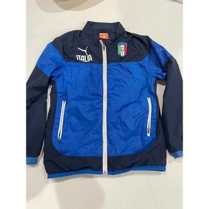 Puma Tailored Italia Woven Jacket Boys Blue Black Sportswear Outwear